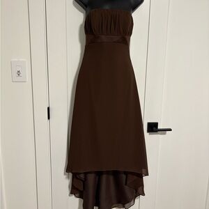 Alfred Angelo Y2K Chocolate Brown Formal Strapless High-low Event Dress Size 4‎
